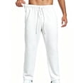 thumbnail image 6 of Lmnyox Men's Sweatpants Wide Leg Solid Color Elastic Waist Drawstring Sports Pants Loose Textured Joggers with Pockets, 6 of 9