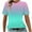 Pink#a, variant on Fmbrln Womens Summer Short Sleeve T-Shirts Fashion Crew Neck Gradient Print Tops Casual Loose Vacation Beach Tees