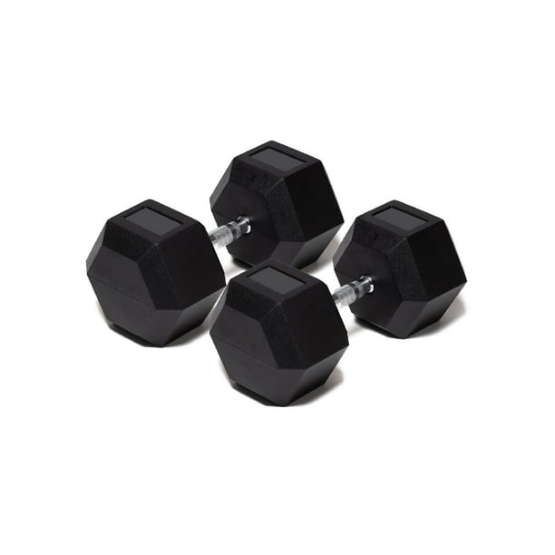 Par Mancuerna Hexagonal 95 Lb con Revestimiento en Goma MDFitness Pesa, Dumbbell MDFitness Hexagonal Recubierta