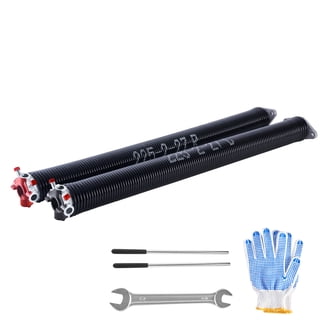 YoTooLGDS Pair Of 110 Lbs Heavy Duty Garage Door Extension Springs Stretch Springs, 25" Long, Double Loop Ends, High Precision Electrophoresis Black Coated,MIN 16,000 Cycles,for 7ft High Garage Doors