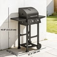 thumbnail image 3 of Outsunny 2 Burner Propane Gas Grill with Wheels, 18,400 BTU BBQ Grill, 3 of 10