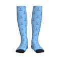 thumbnail image 3 of Compression Socks for Women and Men - ice hockey sticks USA flag blue Compression Socks Circulation for Workout, 3 of 8