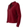 thumbnail image 3 of cocolona Womens Half Zip Pullover Tops Casual Long Sleeve Lapel Shirts Oversized Solid Color Fall Soft Outfits, 3 of 6