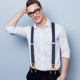thumbnail image 7 of Buyless Fashion 2 Pack Suspenders For Men - 48" Adjustable Straps 1 1/4" - Y Back With Clips And Buttons, 7 of 7