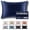 Navy, variant on 22 Momme Mulberry Silk Pillowcase, 6A Hypoallergenic, Hidden Zipper, Standard Champagne, 1 Pack