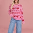 thumbnail image 5 of CAIXIA Womens Winter Casual Sweater Valentines Day Sweatshirt Long Sleeve Kint Pullover Tops Women Love Printed Oversize Sweater, 5 of 5