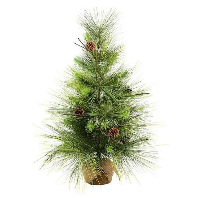 Vickerman D181030 3 ft. x 23 in. Green Boulder Pine Tree with Burlap Base & 43 Tip Count