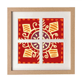 thumbnail image 1 of Yeux Rouges Totems Mexicains Ancienne Civilisation Cadre Mur Affichage 4 Ouvertures Image, 1 of 3