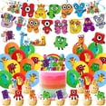 thumbnail image 5 of Bloques de construcción con números para decoración de fiesta de cumpleaños, vajilla desechable, suministros de fiesta para niños, globo, mantel, regalos, 5 of 5