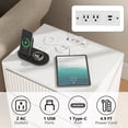 thumbnail image 2 of Leumius 3-Drawer Small Nightstand Set of 2 with Charging Station,Modern Sofa Side Table End Table Wood Storage Cabinet for Living Room,Bedroom,Office,White, 2 of 7