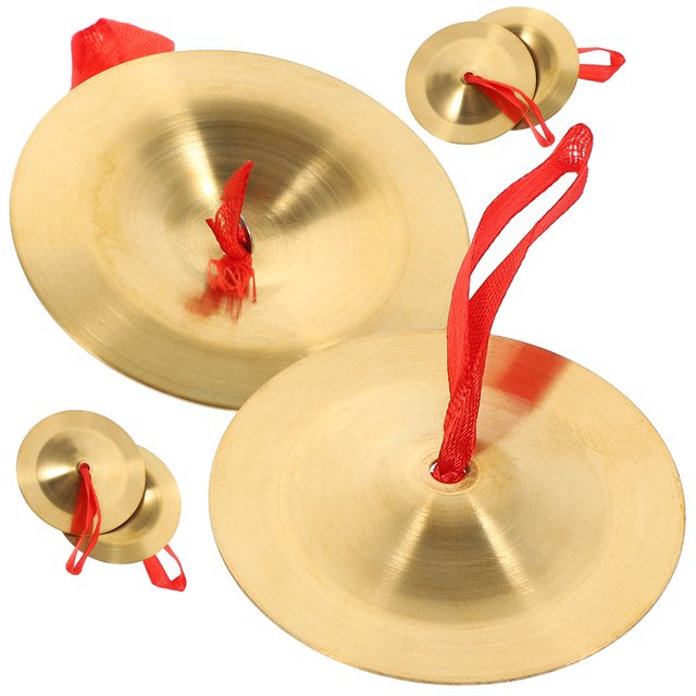 OULII 3 Paires de Cymbales Dorées pour Doigts pour Enfants et Petit Instrument pour Doigts