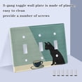 thumbnail image 3 of Yayeee Toggle Light Switch Wall Plate 3-Gang 6.37"x4.48" Decorative Outlet Cover, Black Cat, 3 of 7