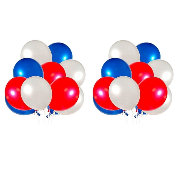 Paquete de 120 Globos Rojos Blancos Y Azules Globos de Fiesta de Látex de 12 Pulgadas Decoración para Fiestas de Cumpleaños para Todas Las Ocasiones
