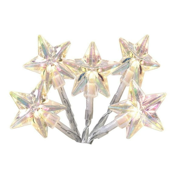 Holiday Time 20-Count Battery-Operated Warm White LED Star Christmas Lights, with Timer, 7.9'