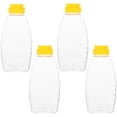 thumbnail image 1 of BRIGHTFUFU 4 botellas de plástico transparente para miel, para envasar alimentos, con tapa, para el hogar (capacidad de 500 g), 1 of 7