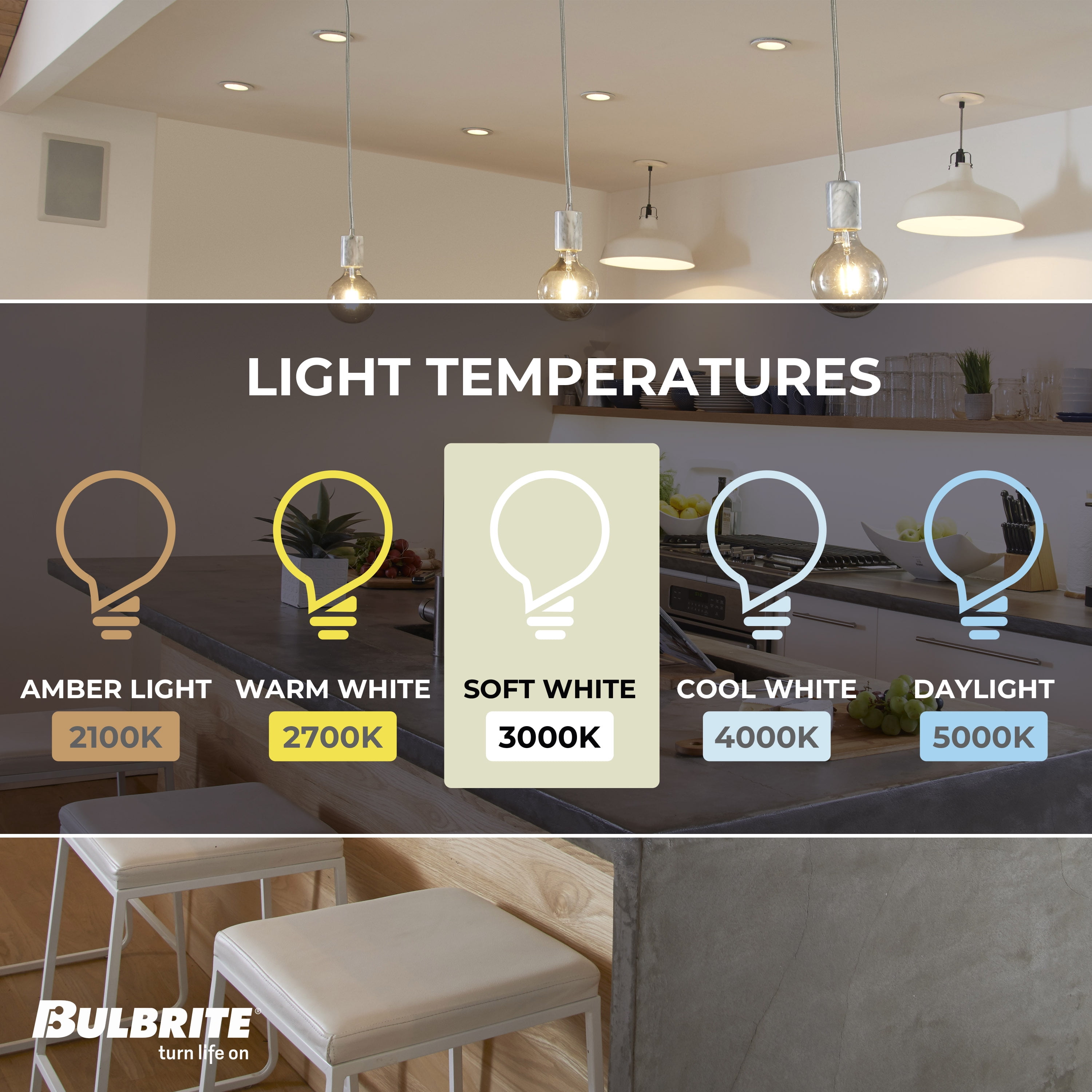 Bulbrite Pack of (2) 8.5 Watt Dimmable Clear Filament G40 Medium (E26) LED Light Bulb - 800 Lumens, 3000K