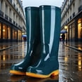 thumbnail image 4 of YUEHUA Womens Rain Boots Waterproof Mid Calf Fashion Rubber Shoes with Thick Sole for Women Daily Wear Outdoor Activities Lightweight Anti-Slip Garden Boots, 4 of 4