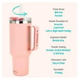 thumbnail image 5 of 40oz 30 oz with Handle, Straw Lid, Insulated Stainless Steel Travel Mug Water Bottle Ice Coffee Cup For Cold and Hot, BigSur (30oz, Peach), 5 of 6
