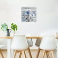 thumbnail image 5 of Farmhouse Blue Floral Wall Art for Living Room, Blue and White Flower Butterfly on Rustic Wood Canvas Wall Art Plant Framed Wall Art for Bathroom Bedroom Decor Ready to Hang,12L X 12W Inches, 5 of 6