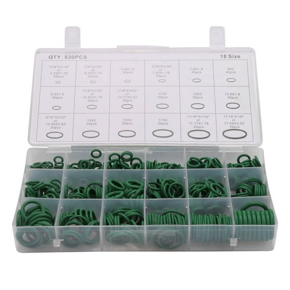 530Pcs Car R134A O-Ring Repair Automotive Air Conditioning Rubber Sealant Box Set