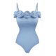 thumbnail image 1 of Gibobby Trajes de Baño para Mujer Bañador Mujer Rosa Azul Vintage A Mano Premium Feel Bañador(Azul,CH), 1 of 5
