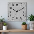 thumbnail image 6 of Gray Wooden Wall Clock Silent Non Ticking, Farmhouse Burlap Solid Grey Color Modern Linen Texture Square Wall Clocks Battery Operated, Decor Clock for Home Office, Living Room, Kitchen, 12 Inch, 6 of 9