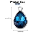 thumbnail image 2 of Uxcell 20PCS 12x20mm Charm de cristal de aleación en forma de lágrima para hacer joyas, para collares, pulseras color azul pavo real, 2 of 6
