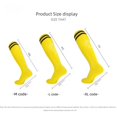thumbnail image 4 of Calcetines de fútbol finos para adultos, calcetines deportivos de rayas altas para hombre, calcetines largos, calcetines de entrenamiento transpirables que absorben el sudor, 4 of 5