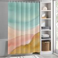 thumbnail image 5 of Abstract Beach Shower Curtain, Watercolor Teal Pink Brown Gradient Landscape Waterproof Shower Curtain Set with 12 Hooks Lightweight Bath Curtains Fabric Bathroom Decor 72x78 Inches, 5 of 9