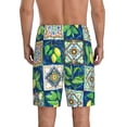 thumbnail image 3 of Naloa Lemon and Leaves Men's Short Pajama Pants, Lounge Comfort Shorts with Elasticized Waistband and Side Pockets - XX-Large, 3 of 9