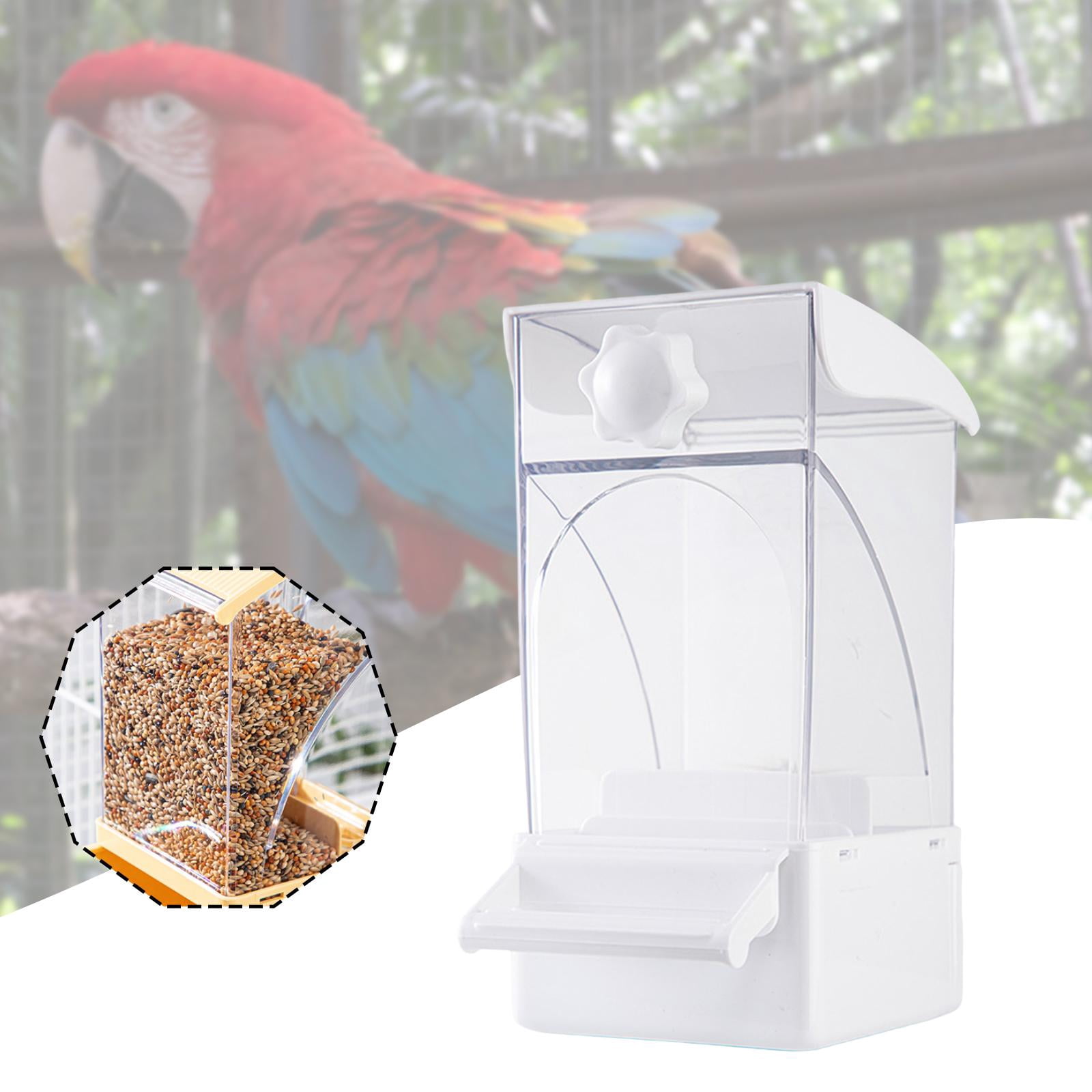Bird Feeder Cage Accessory Food Bowl Large Capacity Clear Design for Parakeets Canaries Small Birds