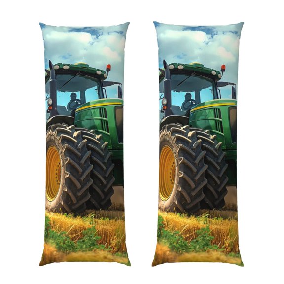 Honeii Green Tractor Field Print Long Body Pillowcase 20x54 in,Body Pillow Cover with Zipper,Large Body Pillowcase,Soft Bed Decorative
