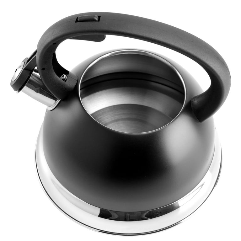 Mr. Coffee Flintshire 1.75 Quart Whistling Stovetop Tea Kettle in Black