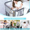 thumbnail image 4 of BUSATIA Hanging Diaper Caddy Organizer,Changing Table Diaper Organizer,Baby Hanging Diaper Stacker Nursery Caddy Organizer for Cribs Playyard Baby Essentials Storage,Diaper Holder Organizer, 4 of 7
