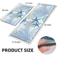 thumbnail image 4 of Coastal Beach Kitchen Mat Rugs Set 2 Pcs Anti Fatigue Mats for Kitchen Floor Ocean Theme Waterproof Non-Slip Standing Mat PVC Nautical Cushioned Mat, Coral & Starfish Design(17.3" x 28" + 17.3" x 47", 4 of 6