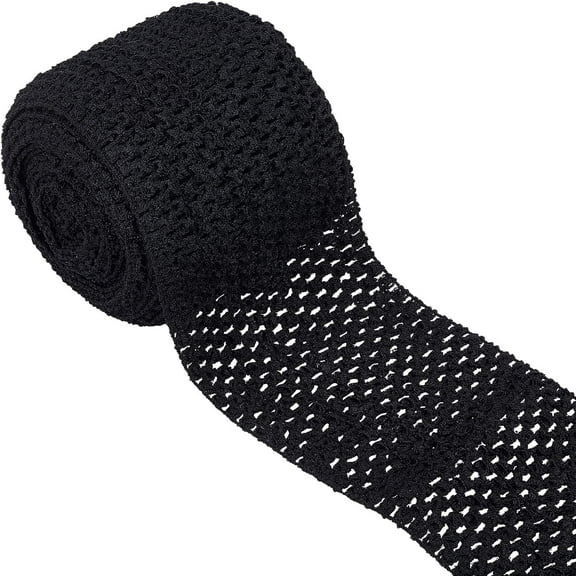 5.5 Yards 4.41 Inch Wide Elastic Band Black Stretch Polyester Fabric Ribbon Crochet Headband for Home DIY Sewing Crafts Garment Stretch Knitting Hair Accessories
