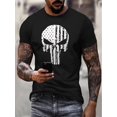 thumbnail image 1 of [Skull Print Tee] Men's Skull Print T-Shirt - Casual Crew Neck, Slight Stretch, All-Season Comfort Fit, Regular Style for Outdoor and Urban Wear, 1 of 5