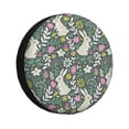 thumbnail image 1 of Fotbe Retro Bunny Floral Funda de Llanta de Repuesto con Estampado, Engrosada, Ajuste Universal para Jeep, Remolque, RV, SUV, Camión-14 inch, 1 of 6