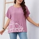 thumbnail image 4 of Fiudx Ofertas Relámpago Blusa Holgada de Manga Corta con Cuello Redondo y Manga Corta Informal de Verano de Gran Tamaño para Mujer, 4 of 6