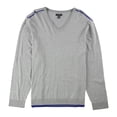 thumbnail image 1 of Alfani Mens V Neck Knit Sweater, Grey, XX-Large, 1 of 1
