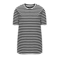 thumbnail image 6 of Qiopertar Women's Striped T-Shirt Casual Basic Round Neck Short Sleeve Lightweight Soft Summer Tops Slim Fit Print Tee, Black XXL, 6 of 6