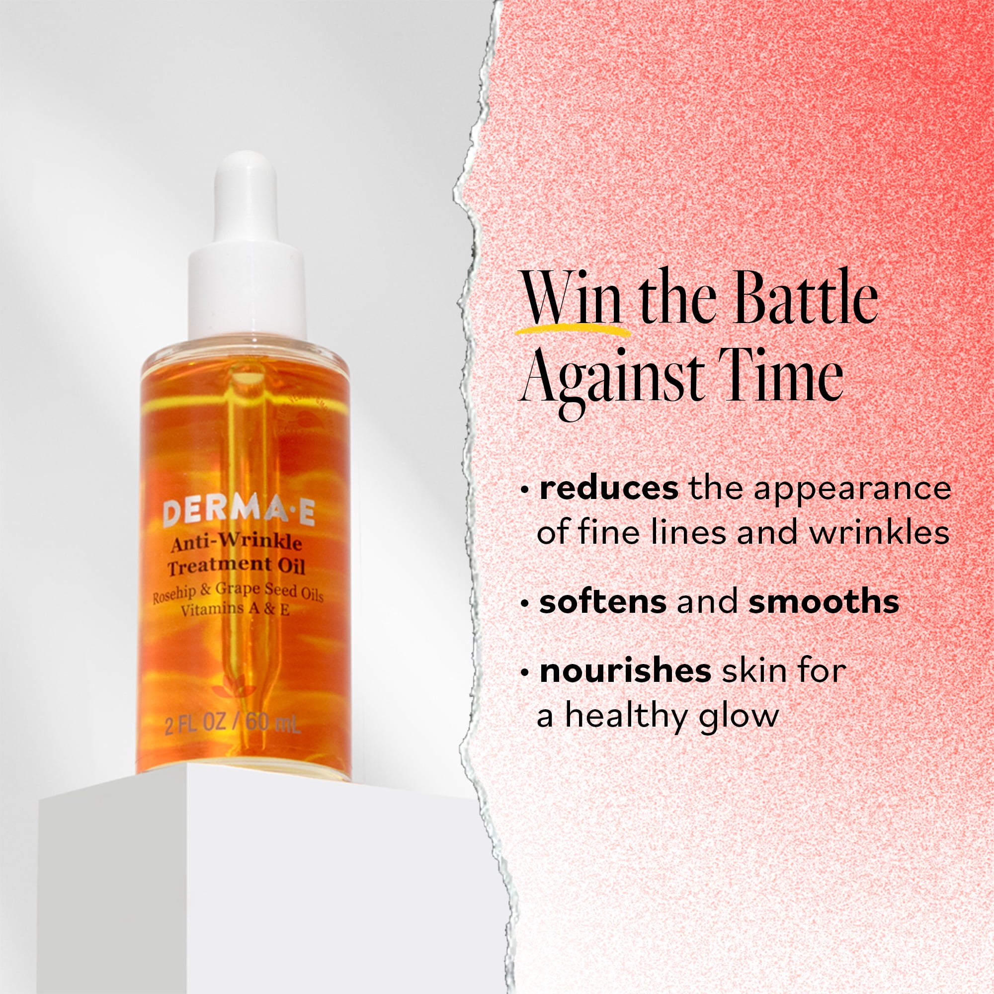 Derma E Anti-Wrinkle Retinol Facial Oil with Rosehip, Grape Seed, Vitamin E, Vegan Skin Care, 2 oz