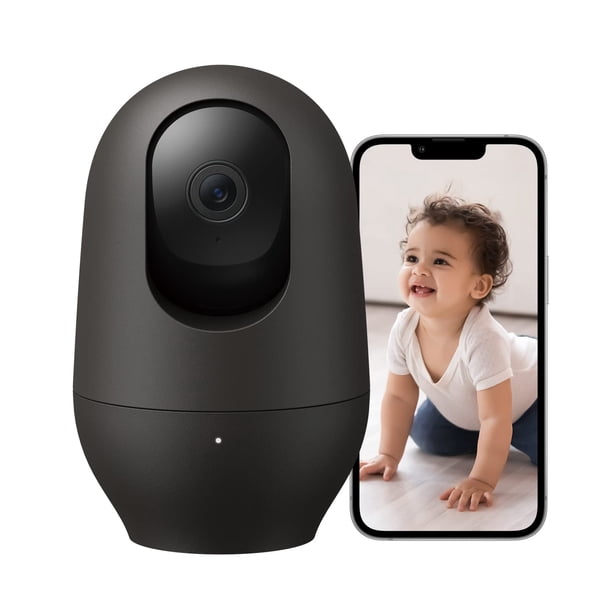 nooie Cámara para mascotas 2K, 360° Pan/Tilt Wi-Fi Monitor de bebé con aplicación de teléfono, cámara de seguridad interior, seguimiento de movimiento AI, visión nocturna, audio bidireccional, compati