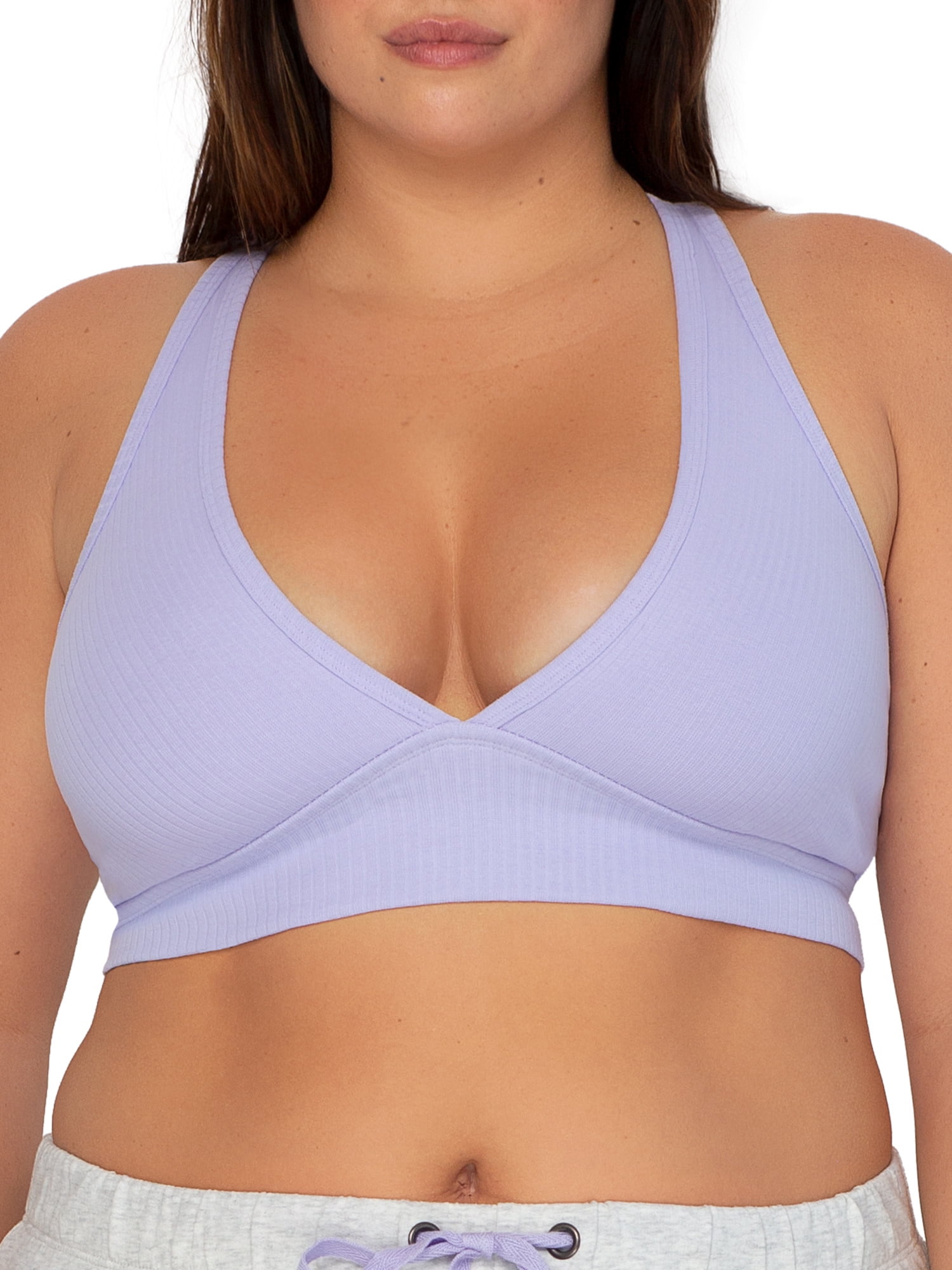 Smart & Sexy Women's Comfort Cotton Rib Cut-Out Racerback Bralette, Style-SA1415