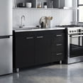 thumbnail image 3 of Ferretti Utility Sink with Three Drawers and Double Door Cabinet Black, 3 of 8
