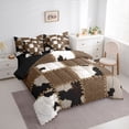 thumbnail image 3 of jejeloiu Rustic Cowhide 7-Piece Bedding Comforter Set,Country Farmhouse Lodge King Bedding Sets,Patchwork Cattle Hide Bed Sheets For Boys Girls,Ultra Soft Home Decor Reversible, 3 of 8