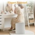 thumbnail image 6 of Round Ottoman with Storage, Set of 2, Small Vanity Stool as Vanity Chair, Corduroy Ottoman Foot Rest for Small Space, Living Room, Bedroom, Beige, 6 of 16