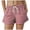 Red, variant on felwors Women's Gingham Print Rolled Cuff Drawstring Shorts Elastic Waist Lightweight Summer Casual Shorts with Pockets (Red, L)