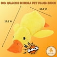 thumbnail image 2 of Juguetes para perros de 17,7 pulgadas, el pato calmante amarillo, juguete de peluche para perros, masticadores agresivos, almohadas de peluche para perros Quack Otter, juguetes interactivos de patos, 2 of 7
