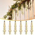 thumbnail image 2 of LGHDIWN 6 Pcs Christmas Finial Ornaments Shatterproof Plastic Finial Ball Drop Ornaments, Christmas Tree Hanging Decorations for Holiday, Vintage Drop Finial Pendant, 2 of 7